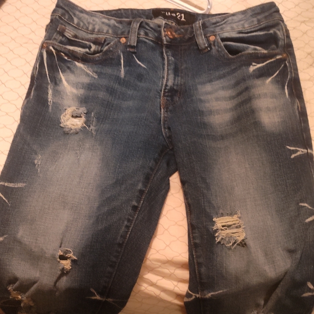 Rue21 Men's Slim Jeans - Distressed Blue